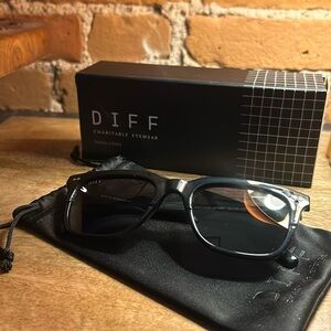 Men’s black square frame sunglasses